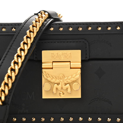 MCM Monogram Coated Canvas Berlin Mini Shoulder Bag Black 7 of 9