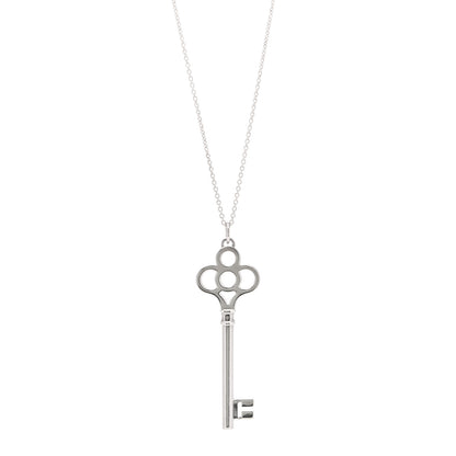 Tiffany Sterling Silver Large Crown Key Pendant Necklace 1 of 6