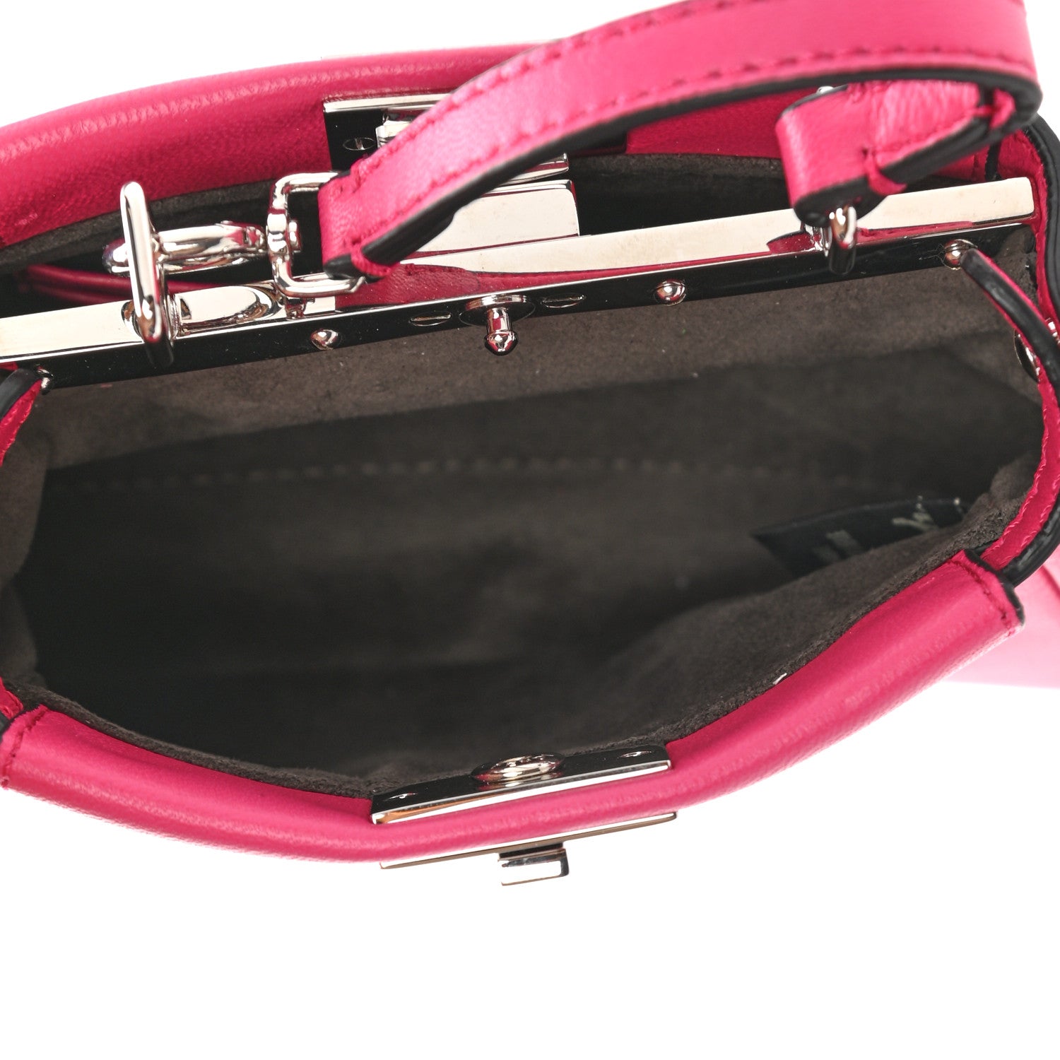 Fendi Shiny Nappa Micro Peekaboo Iconic Satchel Fuxia 5 of 10