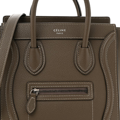 Celine Drummed Calfskin Nano Luggage Souris 8 of 10