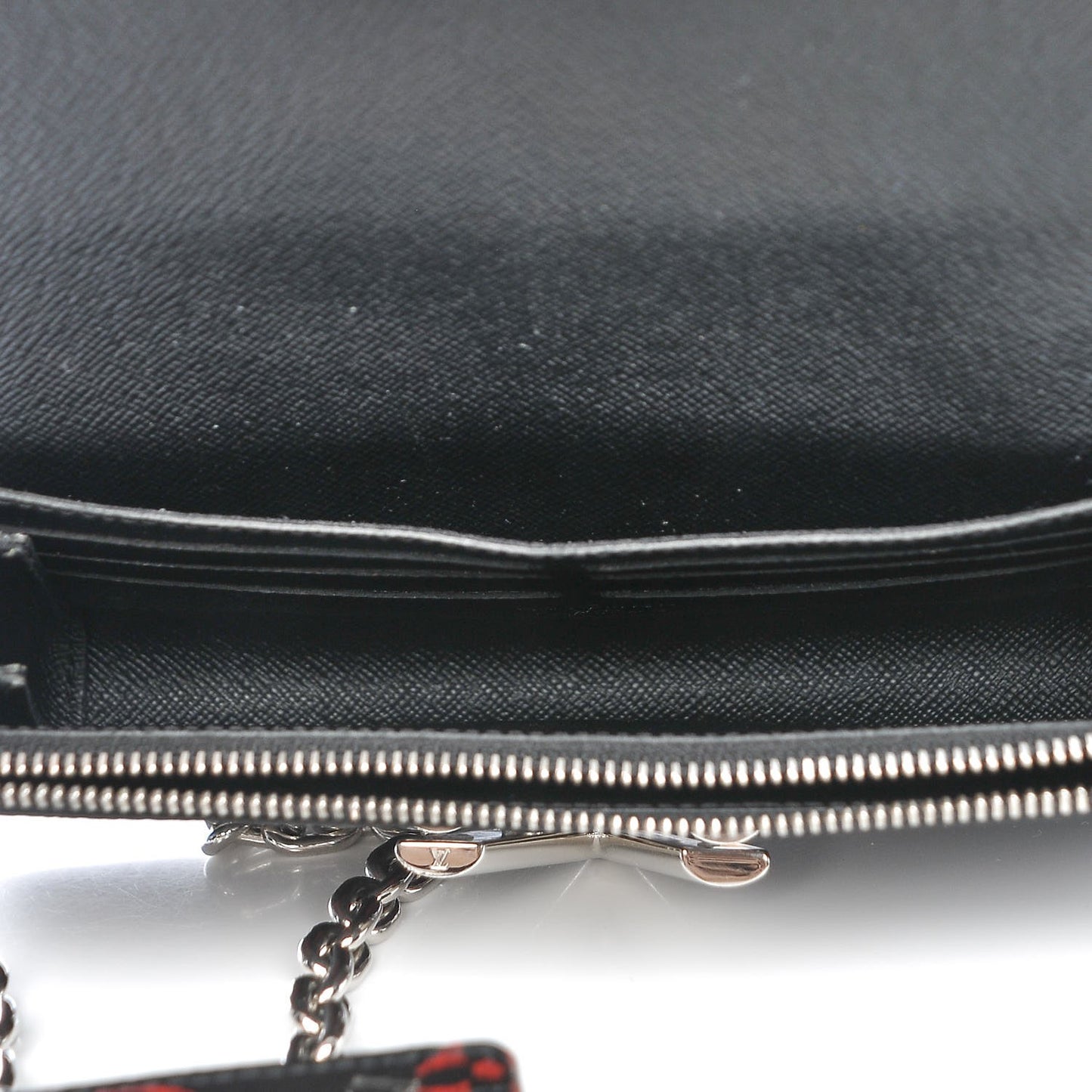 Monogram Palm Twist Chain Wallet Black White