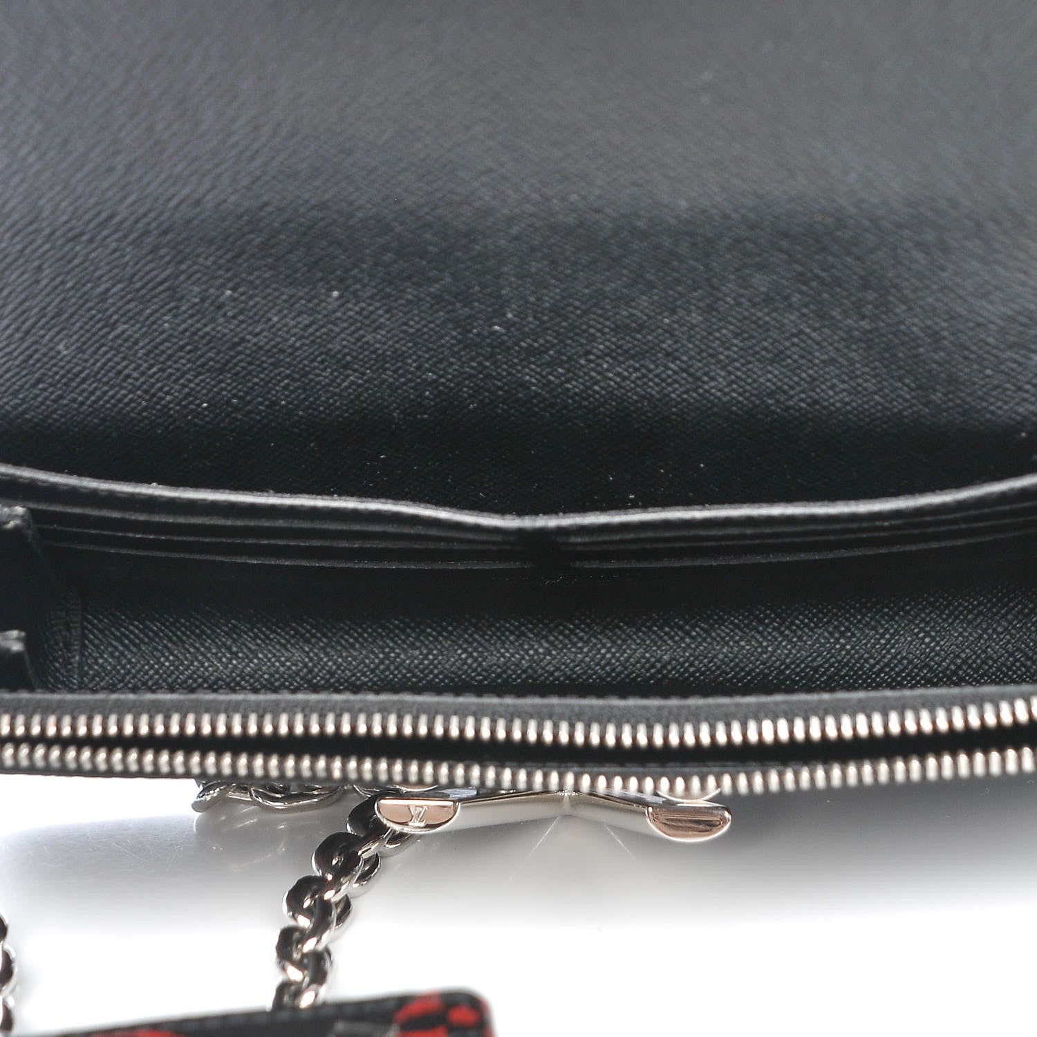 Louis Vuitton Monogram Palm Twist Chain Wallet Black White 5 of 7