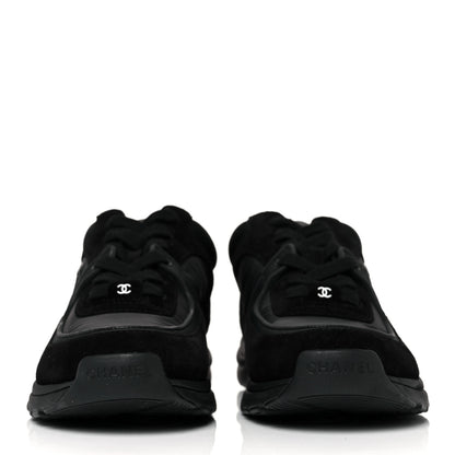 Chanel Nylon Calfskin Suede CC Sneakers 38 Black 2 of 9