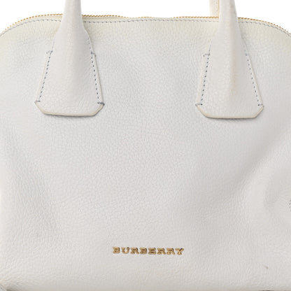 Burberry London Grainy Calfskin Small Greenwood Bowling Bag White 9 of 22