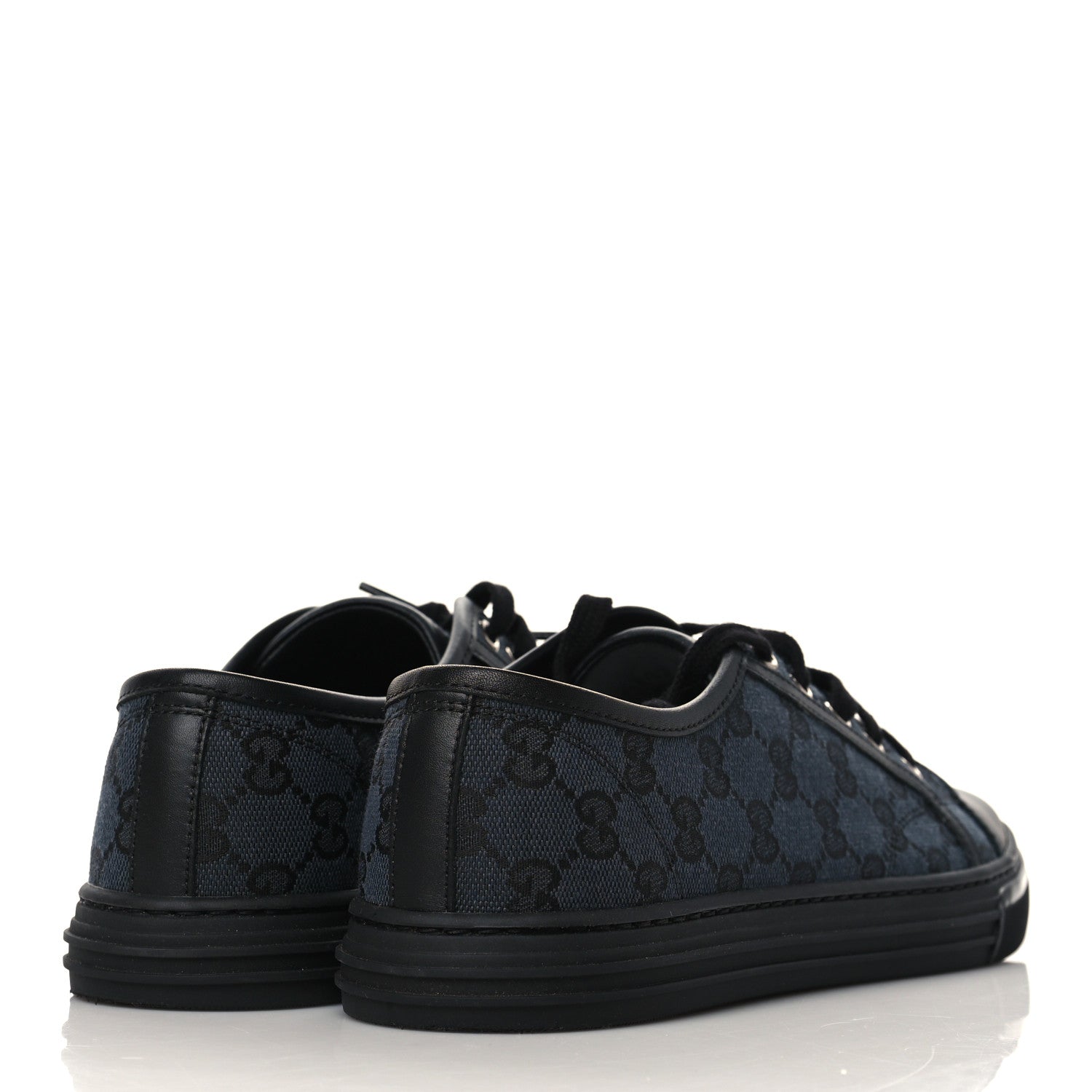 Gucci GG Monogram Calfskin Womens Low Top Sneakers 40.5 Piombo Black 4 of 9
