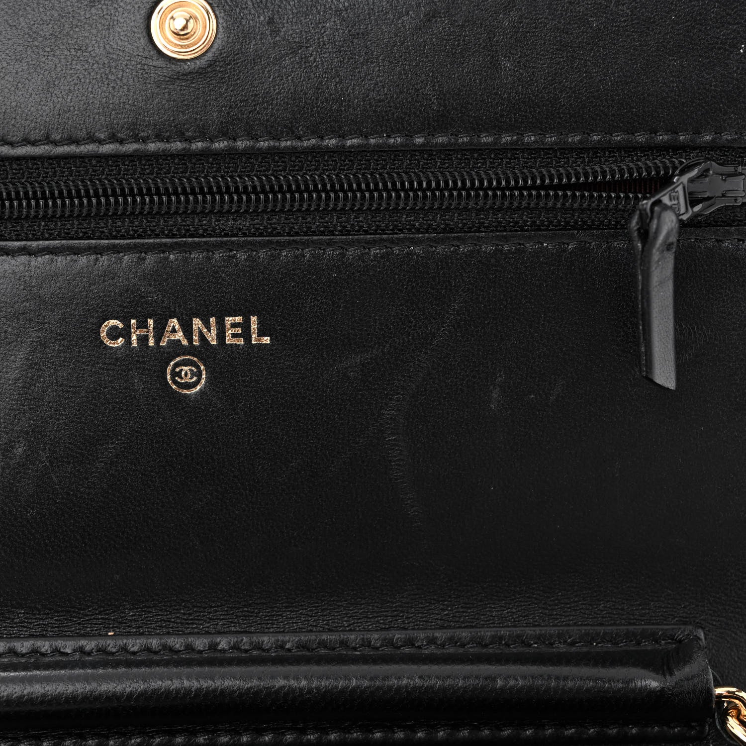 Chanel Lambskin Quilted Wallet On Chain WOC Black 12 of 13