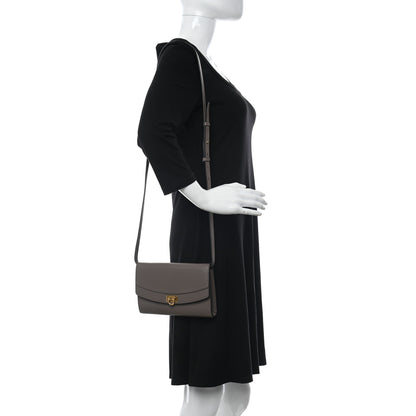 Salvatore Ferragamo Grained Calfskin Gancini Crossbody Flap Caraway Seed 2 of 9