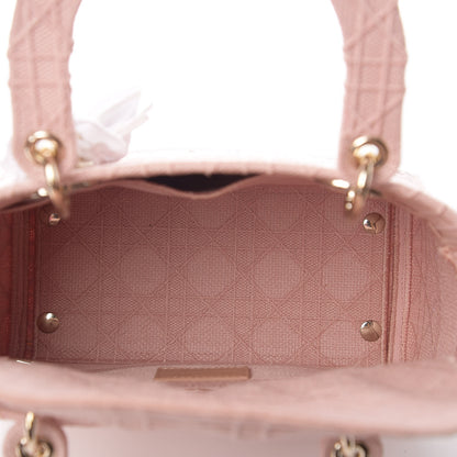 Christian Dior Canvas Embroidered Cannage Medium Lady D-Lite Pink 5 of 10
