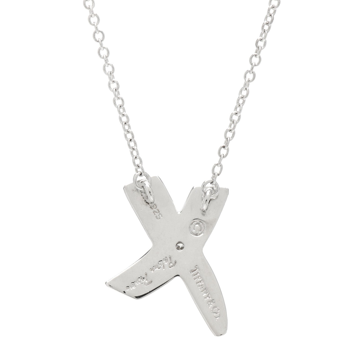 Tiffany Sterling Silver Diamond Paloma Picasso Graffiti X Pendant Necklace 3 of 3