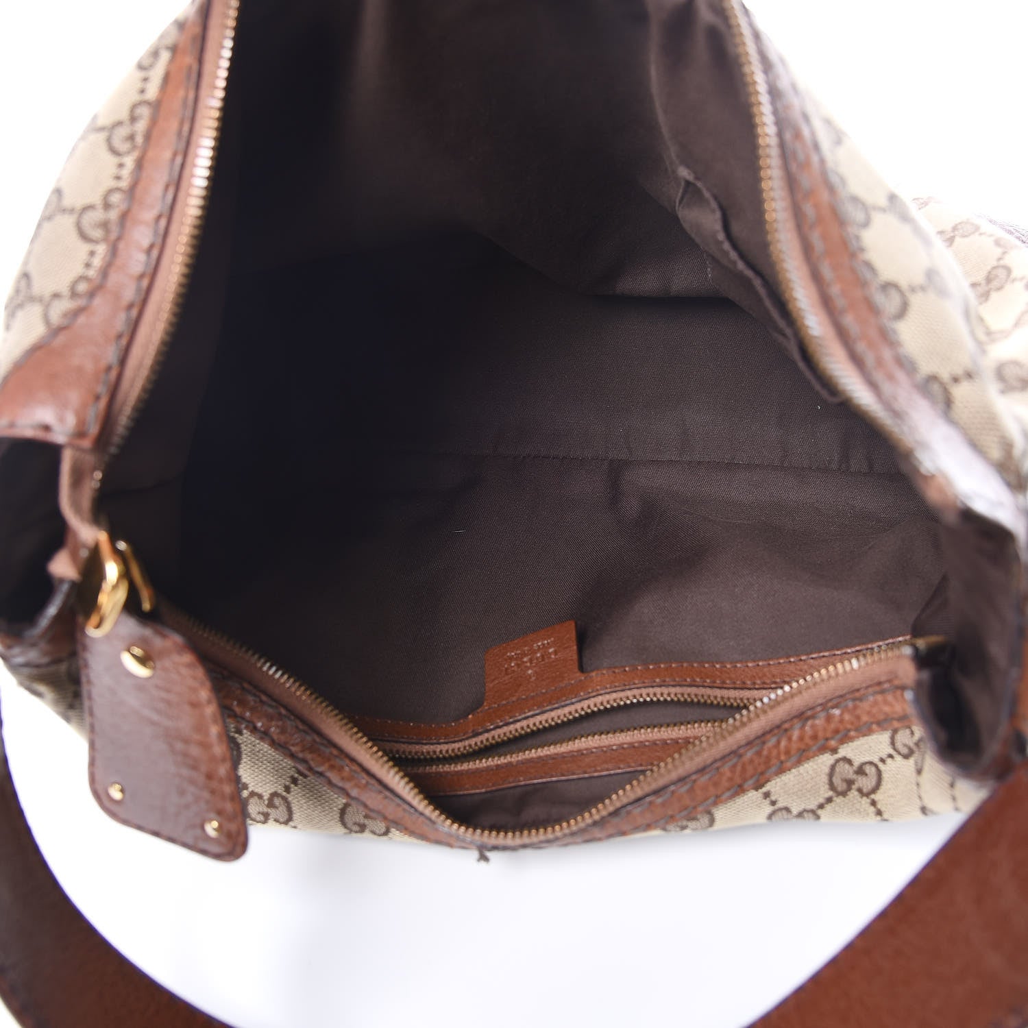 Gucci Monogram Medium Jockey Hobo Brown 5 of 13