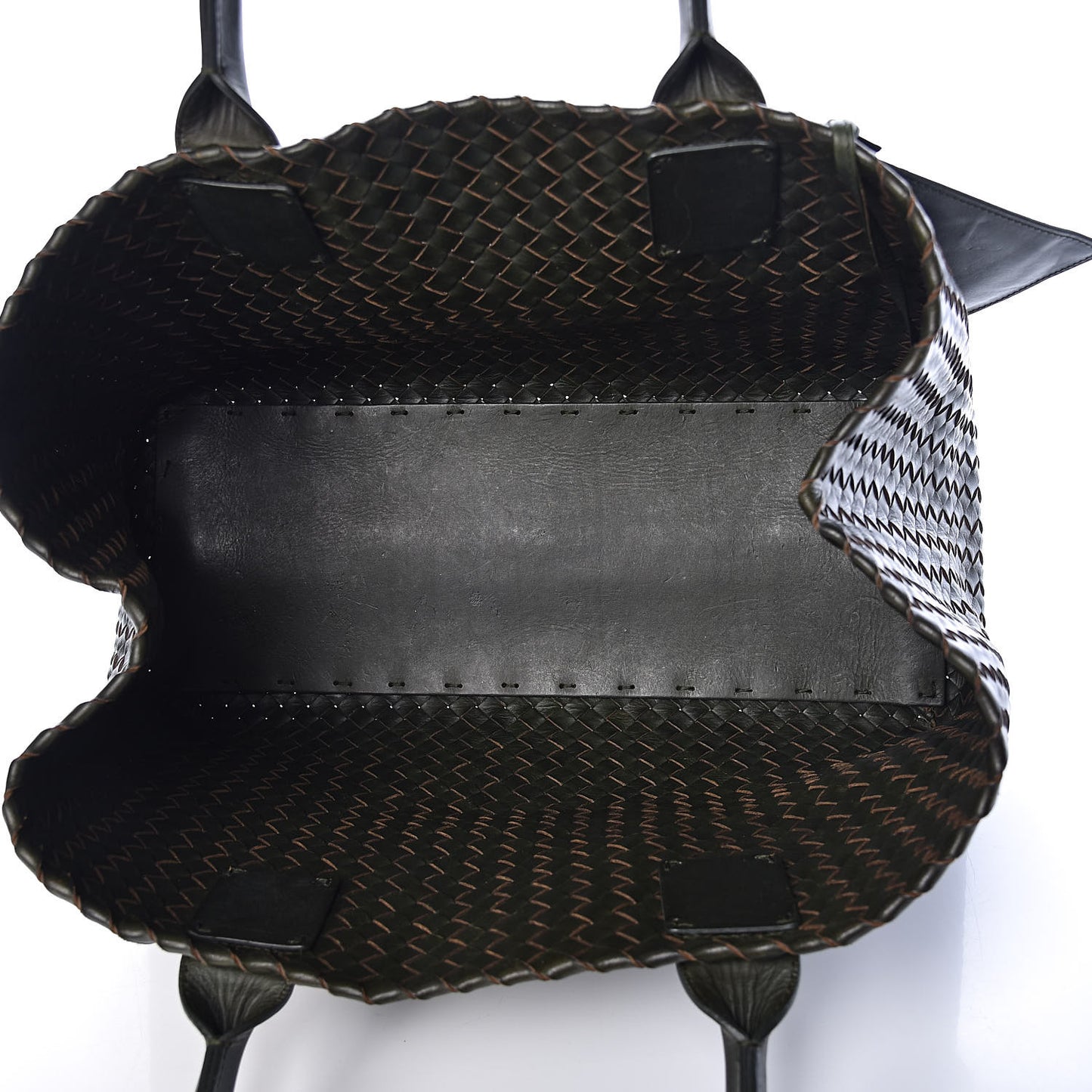 Nappa Intrecciato Medium Cabat Kaki Fondente