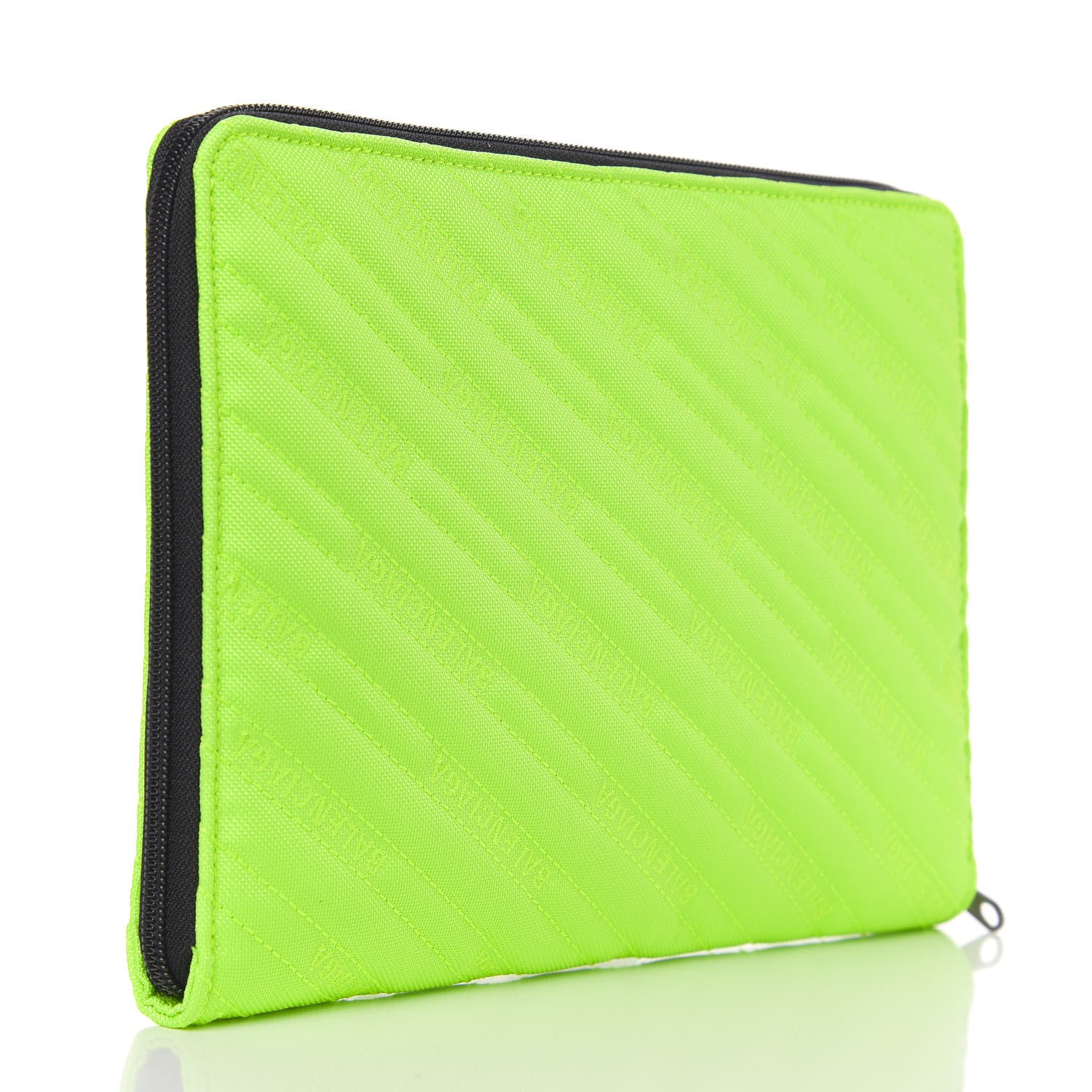 Balenciaga Nylon Logo Matelasse Explorer Zip Around Tablet Pouch Light Fluo Green 6 of 12