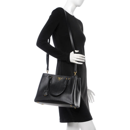 Prada Saffiano Lux Medium Tote Black 2 of 9