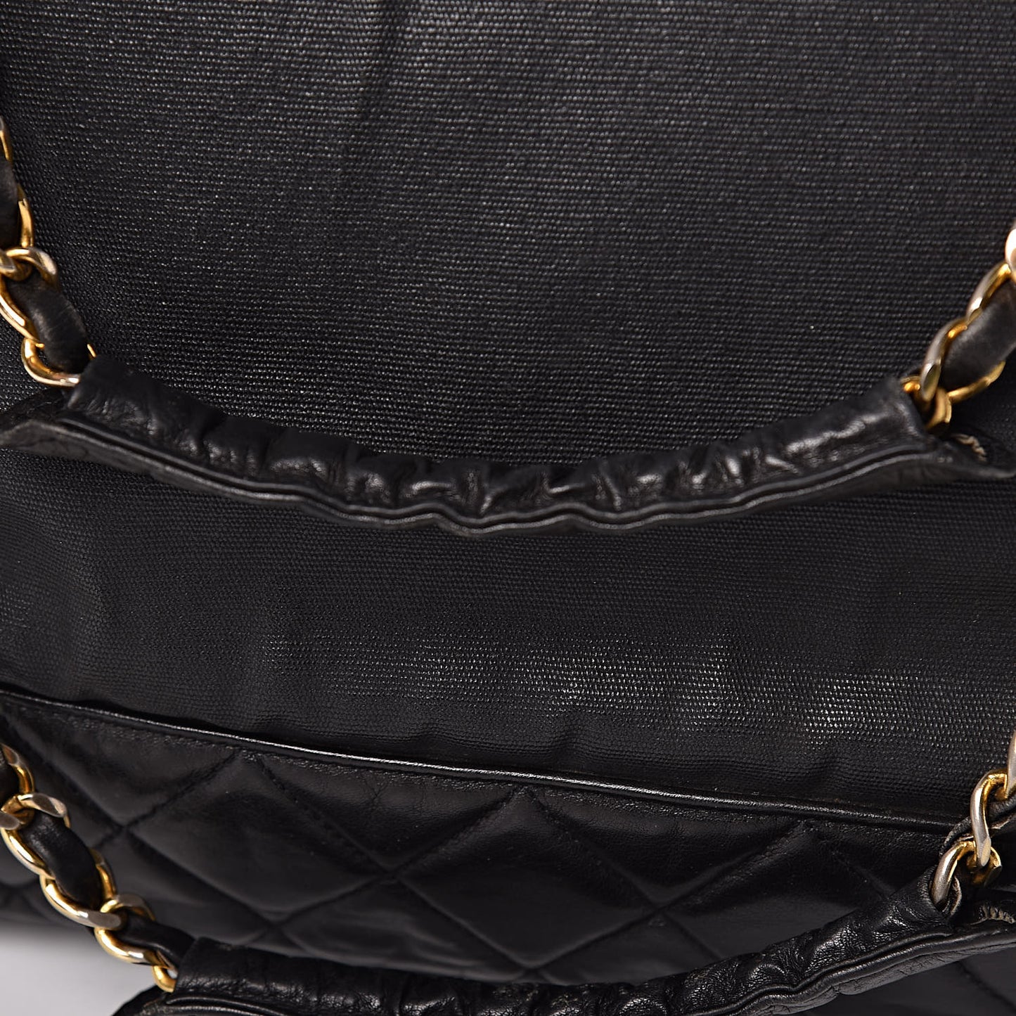 Canvas Calfskin Shopping Tote Black