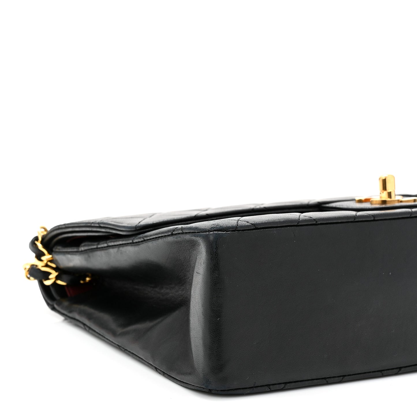 Lambskin Quilted Medium Double Flap Black