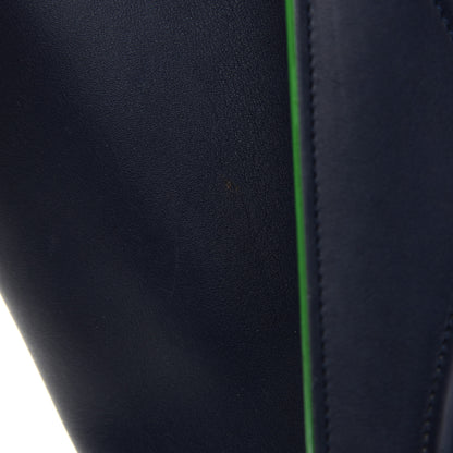 Celine Supple Calfskin Medium Phantom Luggage Navy Blue Green Trim 13 of 14