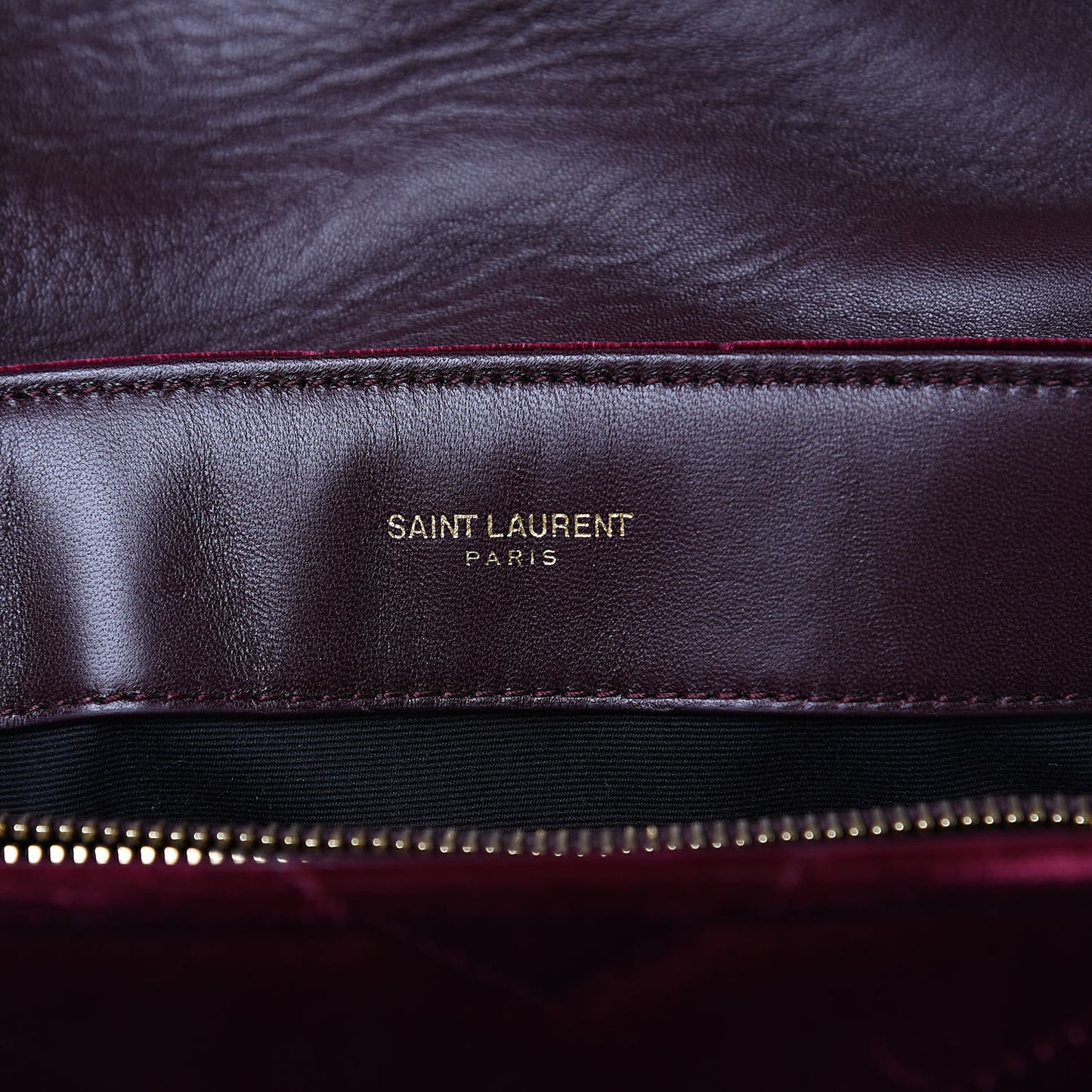 Velvet Y Quilted Monogram Small Loulou Chain Satchel Burgundy