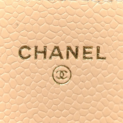 Chanel Caviar Quilted Flap Card Holder Wallet Beige 6 of 8