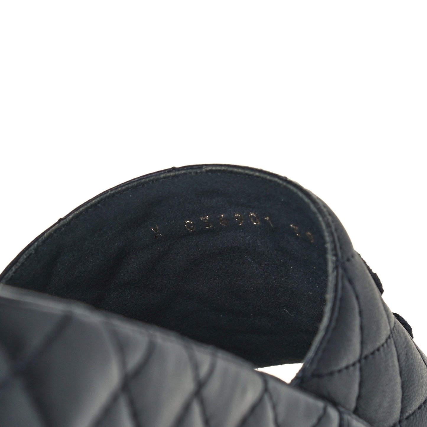 Lambskin Quilted CC Mules Sandals 39 Black