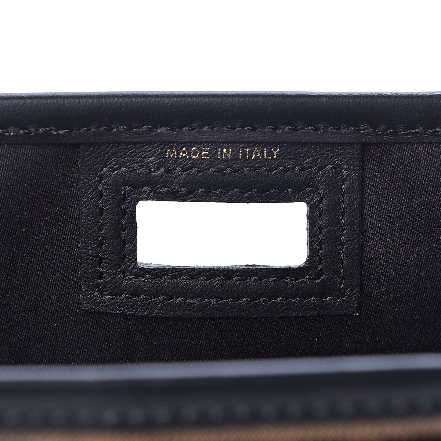 Glazed Fabric Vitello Century FF 1974 Stamp Patch Mini Peekaboo Defender Cover Mogano Panna Black