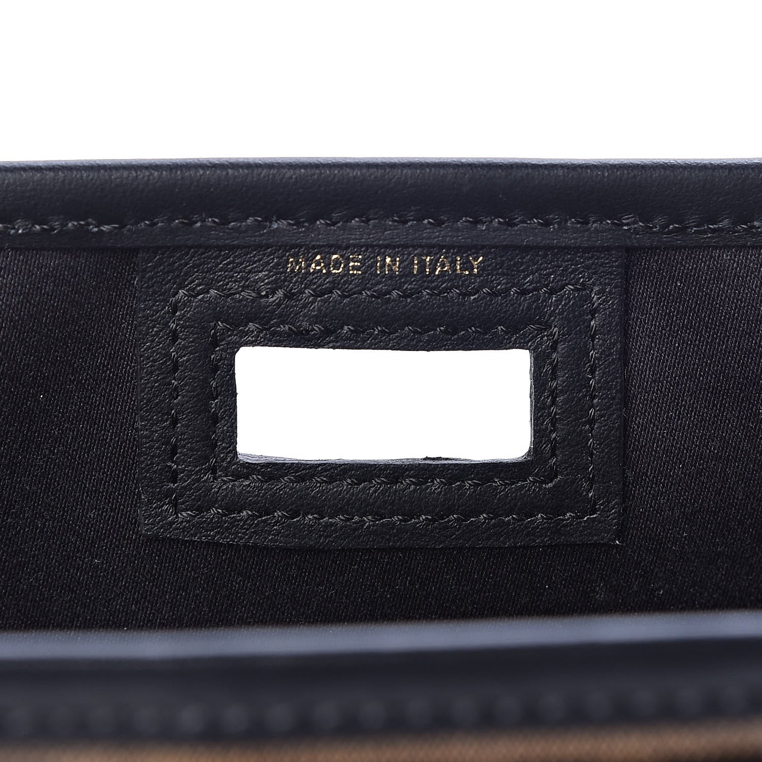 Fendi Glazed Fabric Vitello Century FF 1974 Stamp Patch Mini Peekaboo Defender Cover Mogano Panna Black 7 of 10