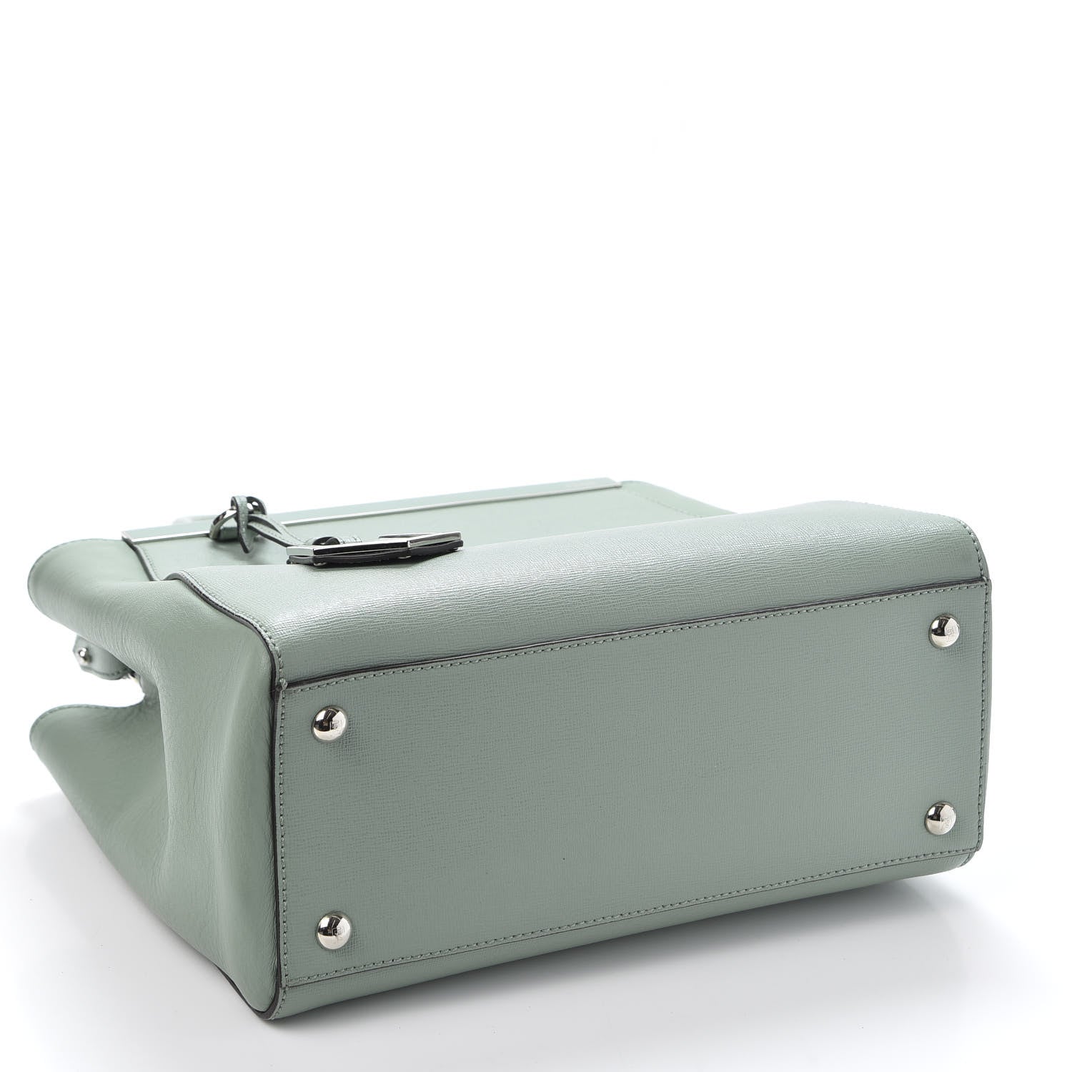 Fendi Vitello Elite Flamingo Petite 2Jours Tote Menta 3 of 9