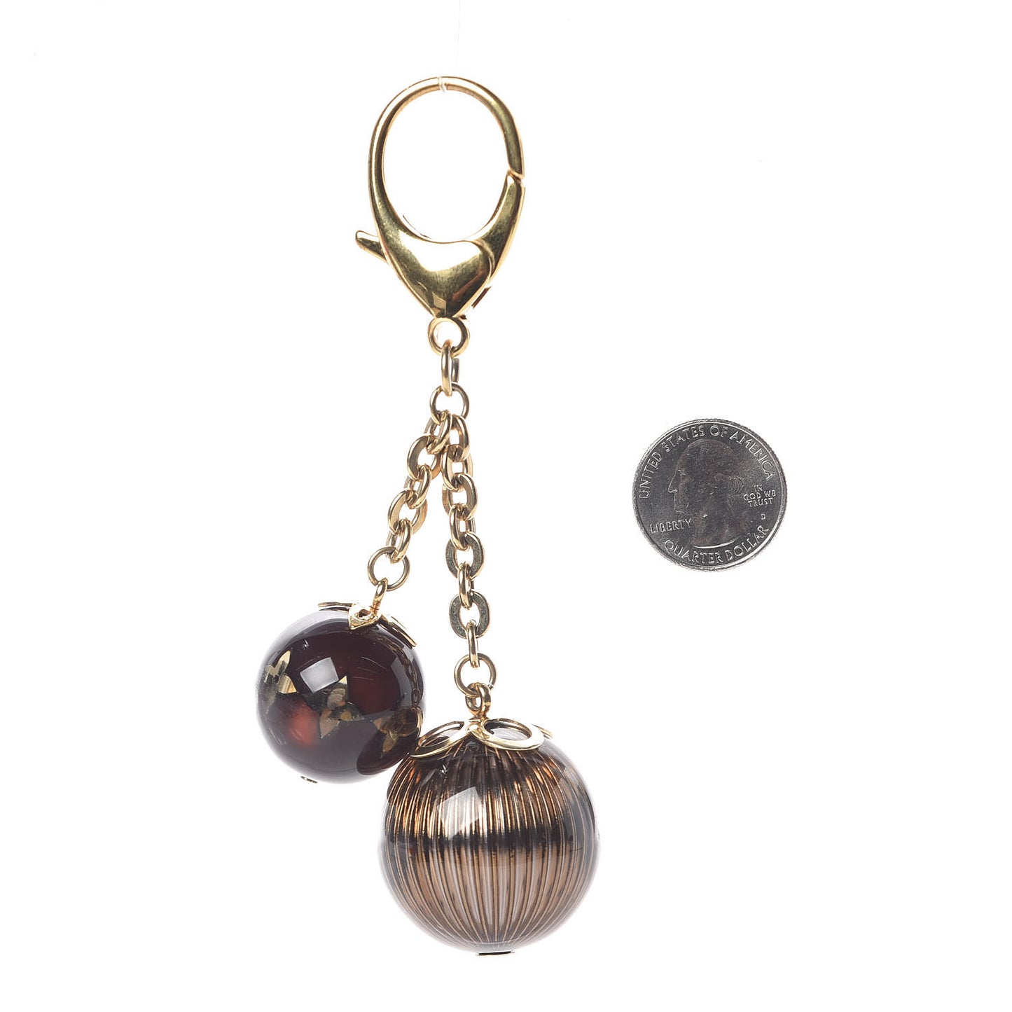 Mini Lin Croisette Bag Charm Brown