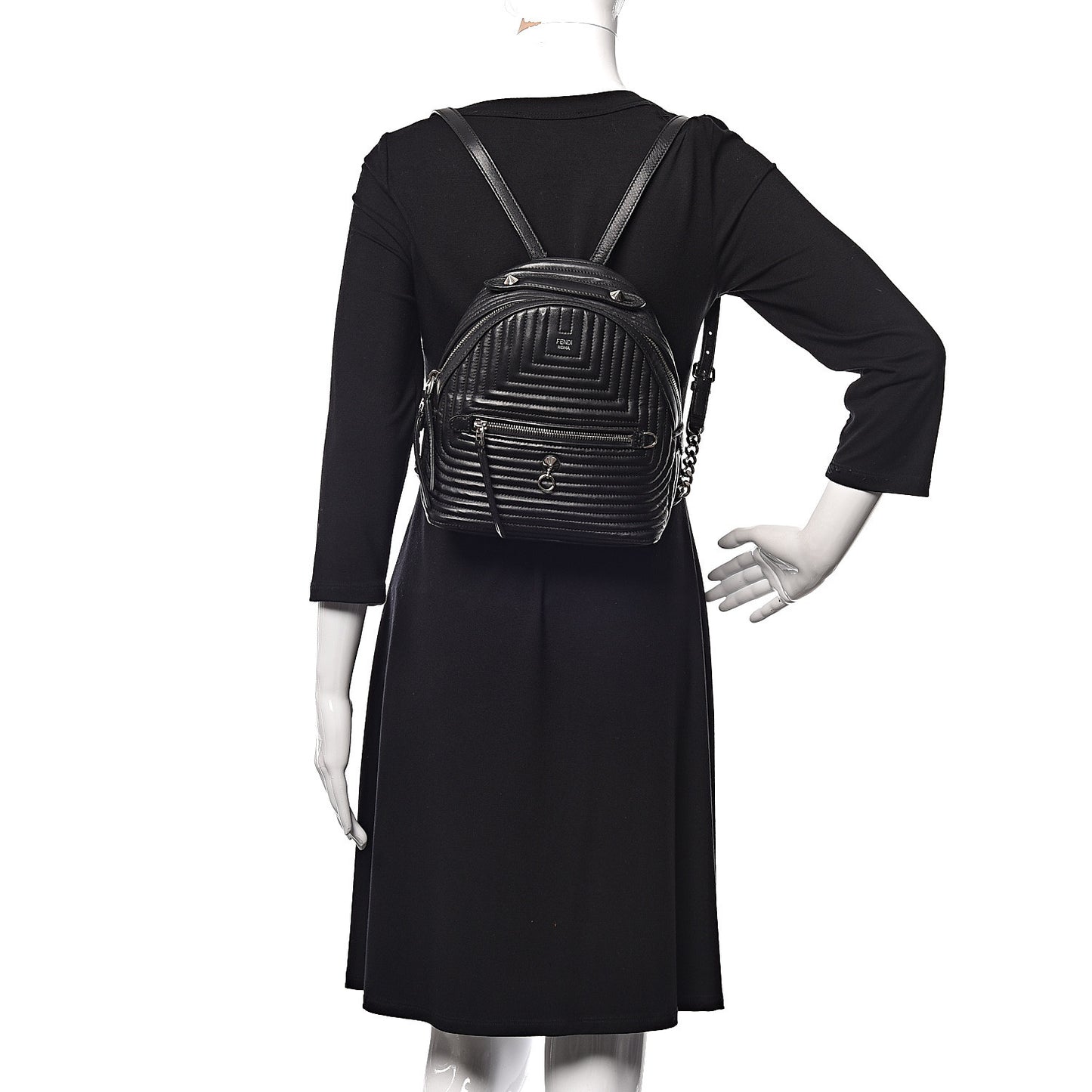 Shiny Nappa Trapuntata Mini Backpack Black