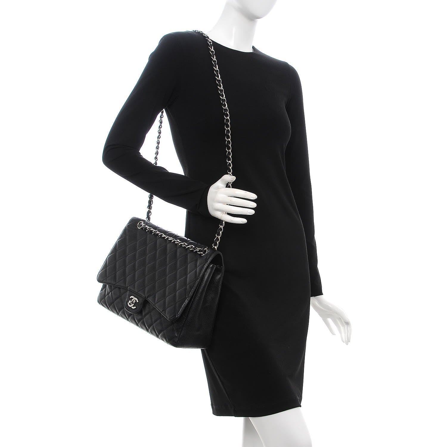 Chanel Caviar Quilted Maxi Single Flap Black 3 of 12