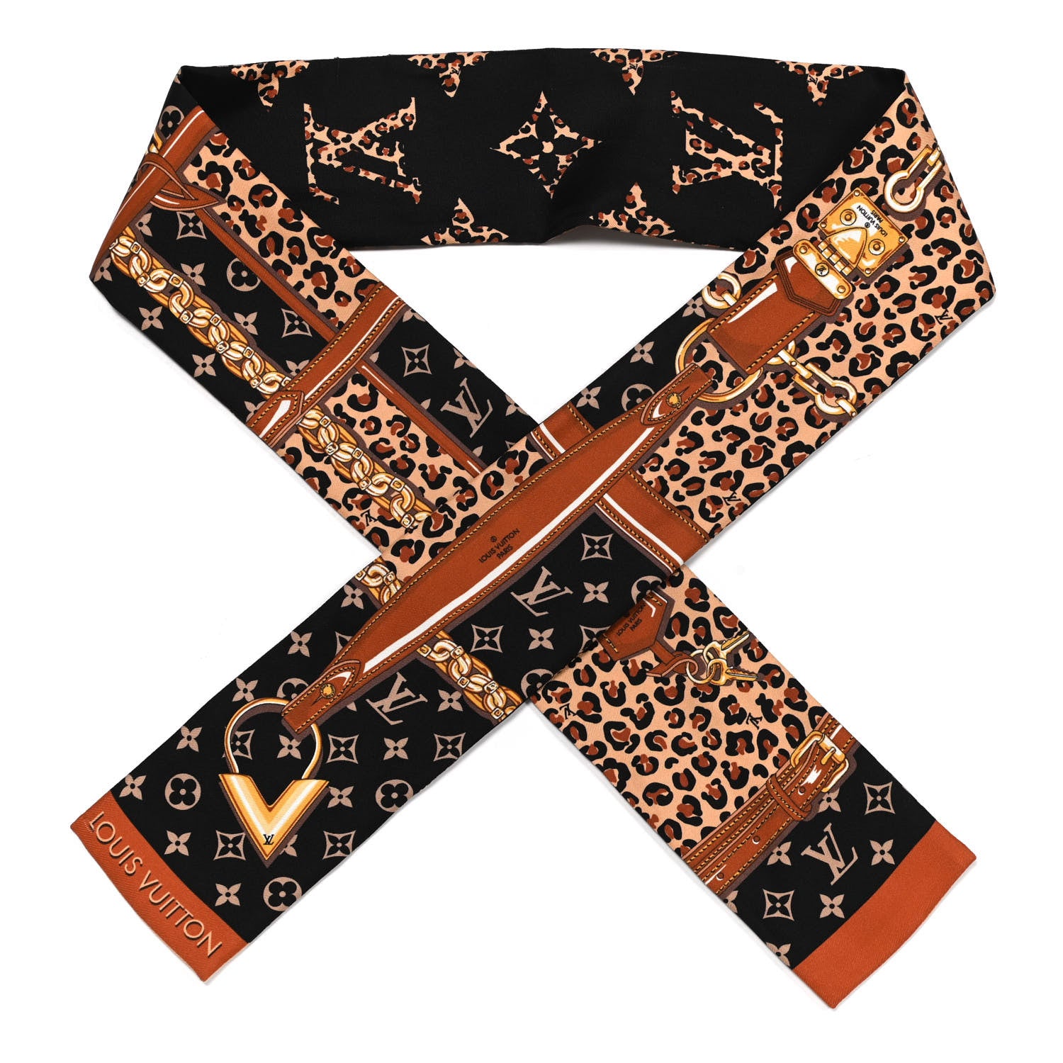 Louis Vuitton Silk Monogram Wild At Heart Bandeau Black 1 of 7