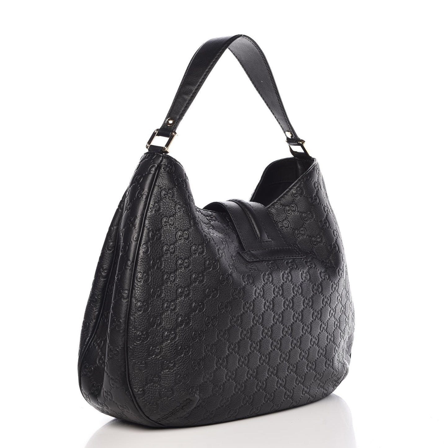 Guccissima Large New Ladies Web Hobo Black