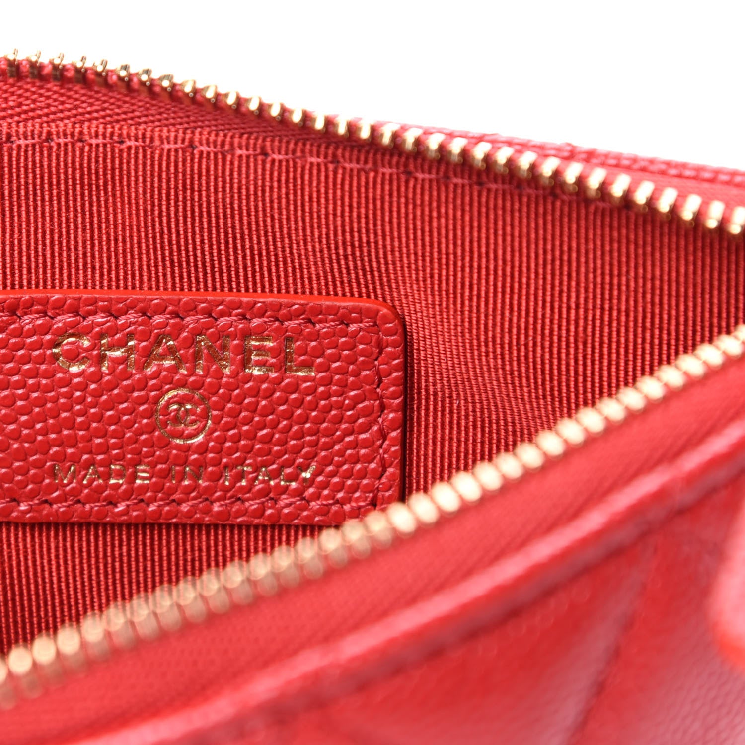 Chanel Caviar Quilted Small Cosmetic Case Red 6 of 8