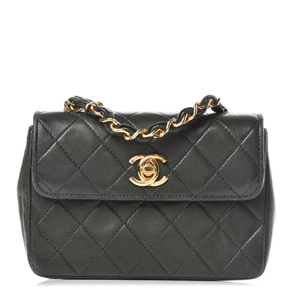 Chanel Lambskin Quilted Mini Flap Green 1 of 7