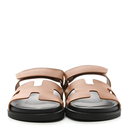 Hermes Calfskin Womens Chypre Sandals 38 Gold 2 of 9