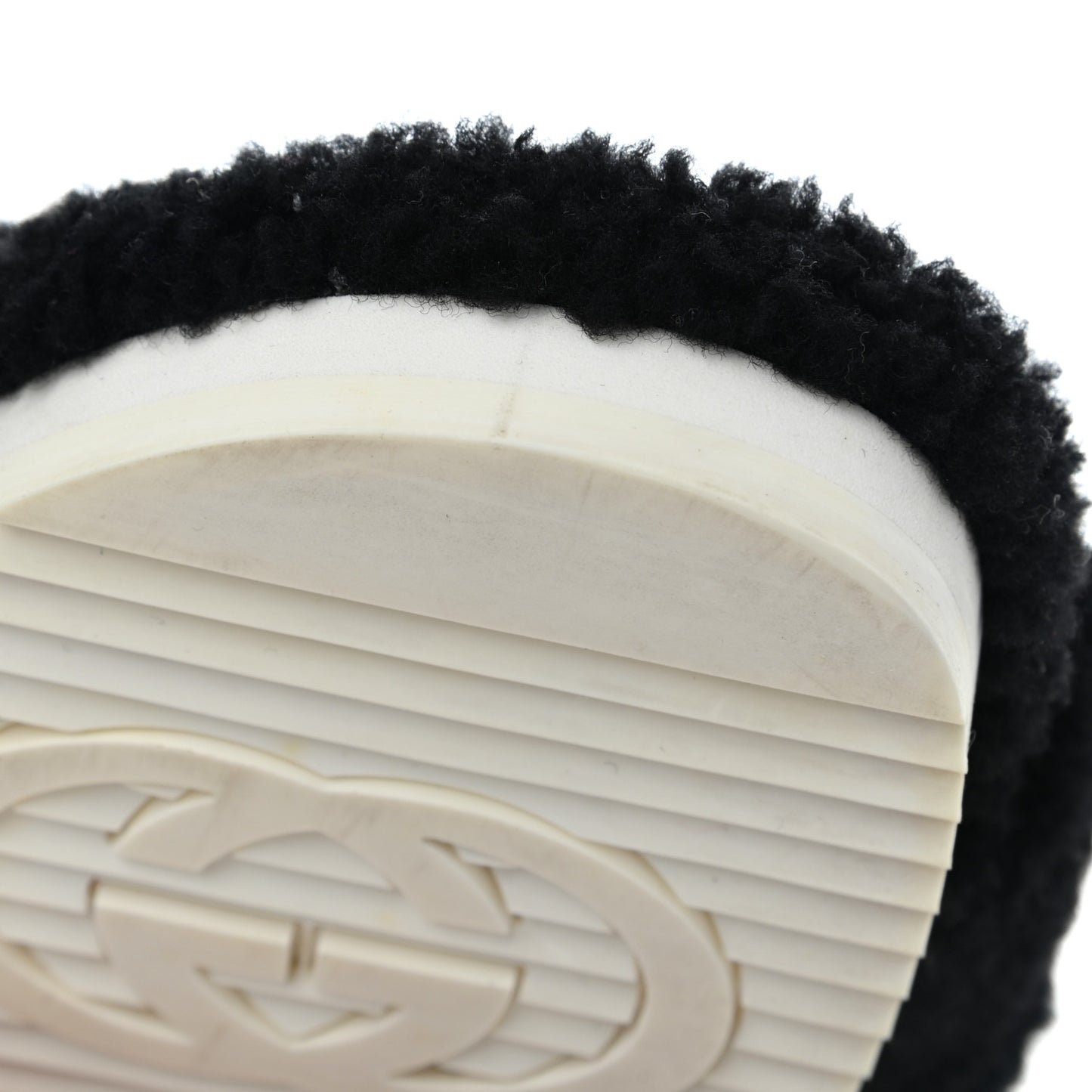 Merino Interlocking G Slide Sandals 39 Butterscotch Black