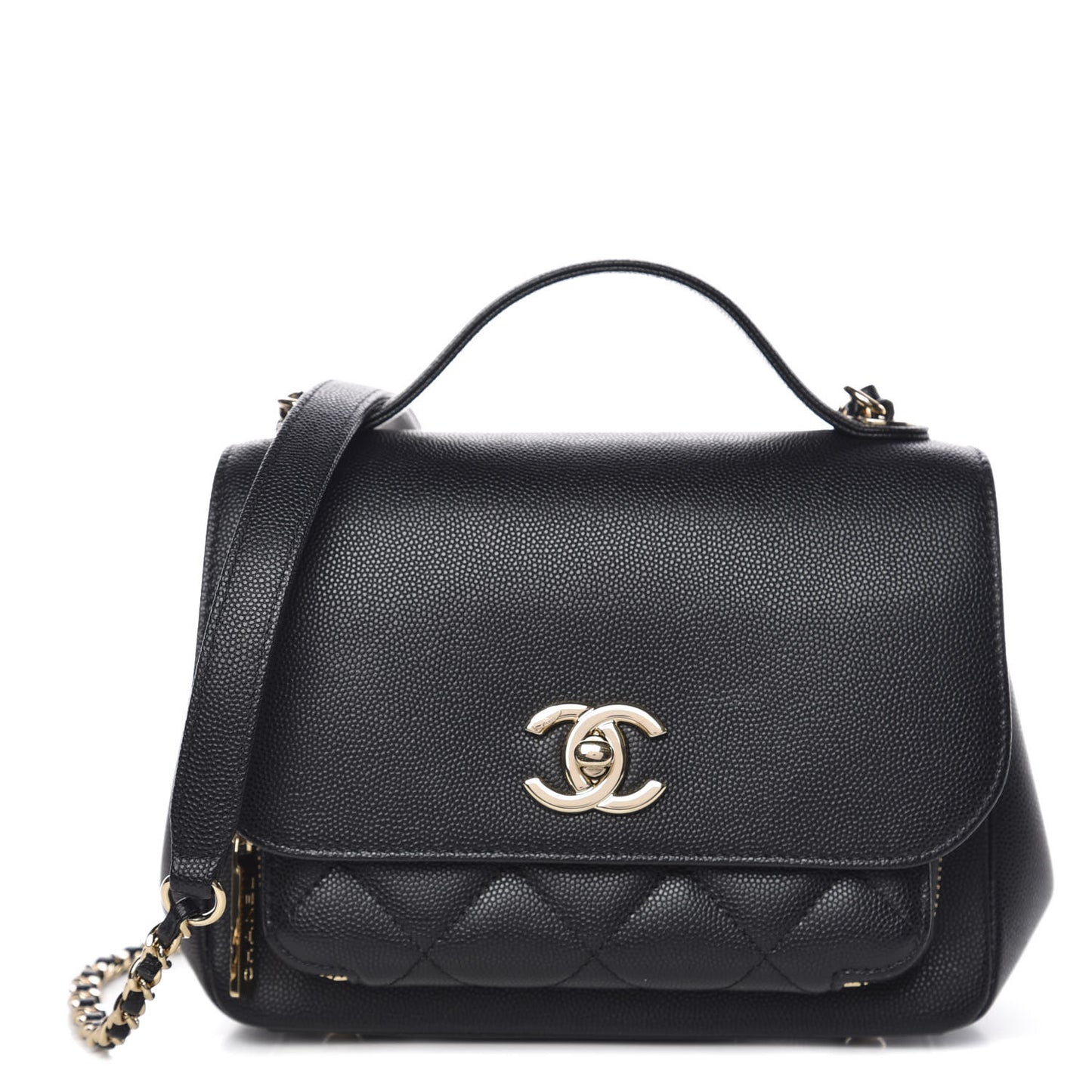 Caviar Quilted Small Business Affinity Flap Black