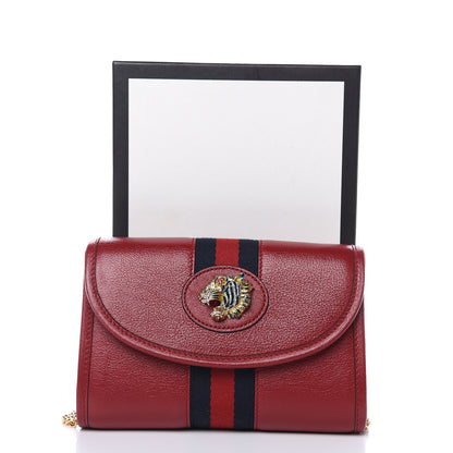 Gucci Textured Calfskin Web Mini Rajah Slim Flap Shoulder Bag Romantic Cherry 10 of 10