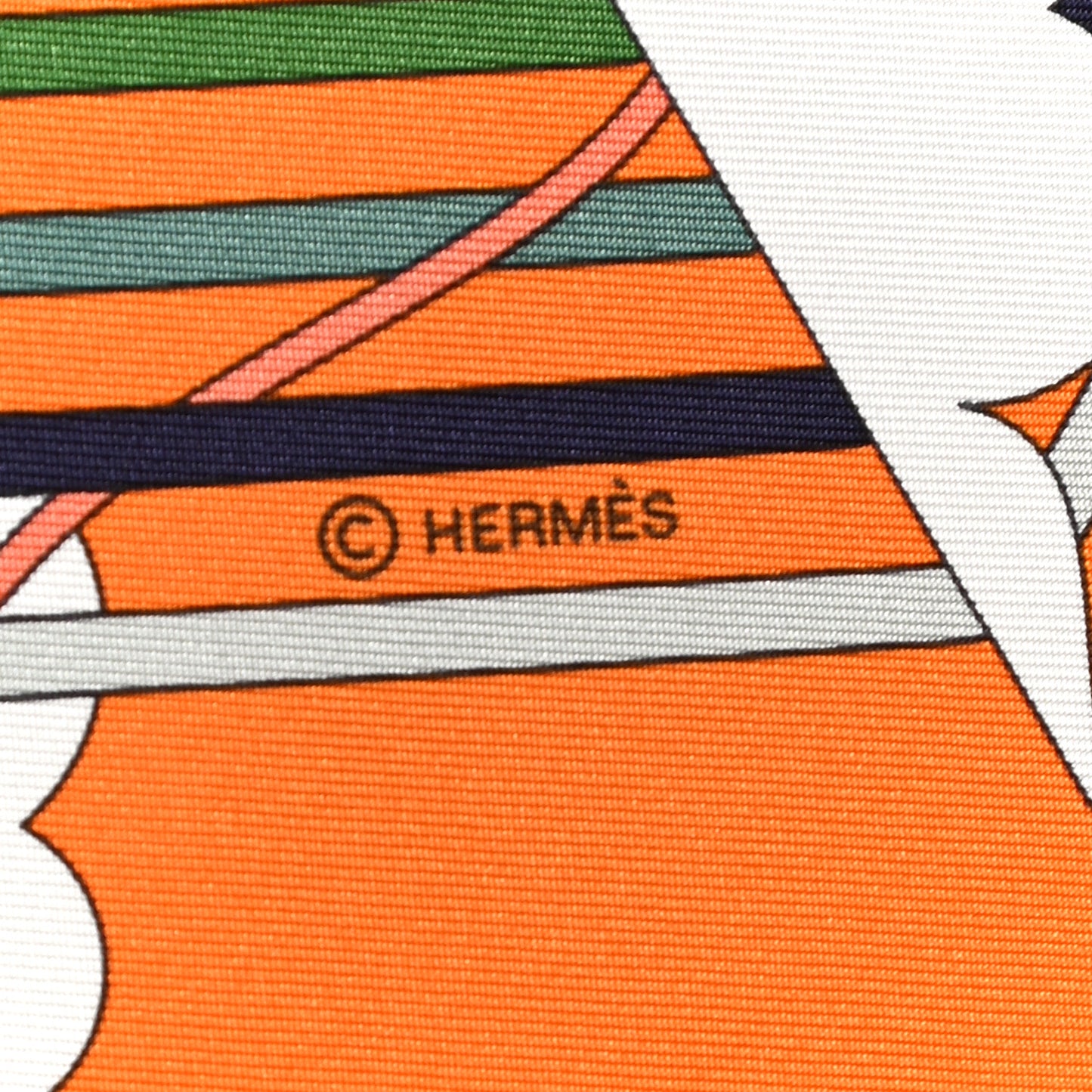 Silk La Maison Des Carres Scarf 90 Orange Saumon Vert