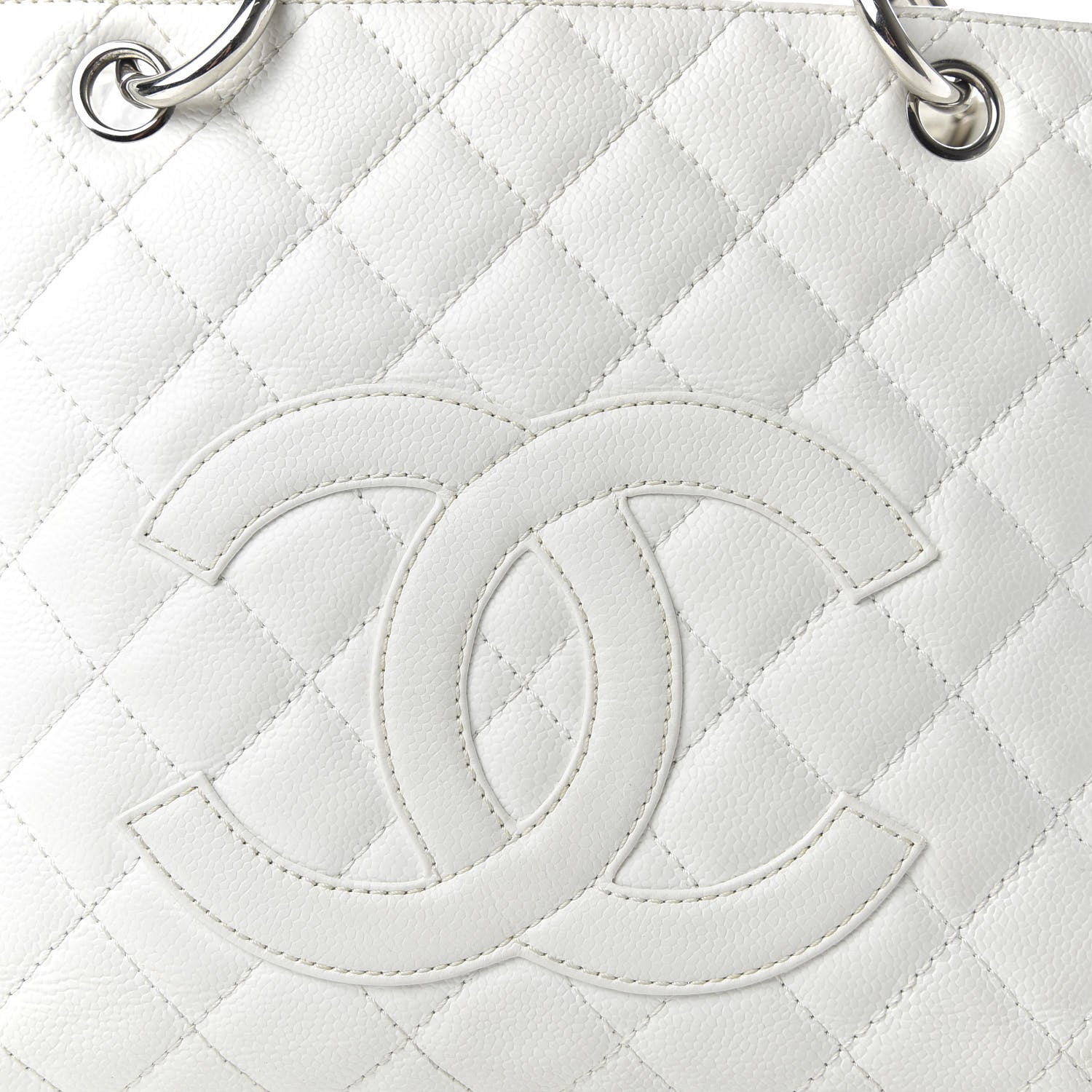 Chanel Caviar Quilted Grand Shopping Tote GST White 12 of 13