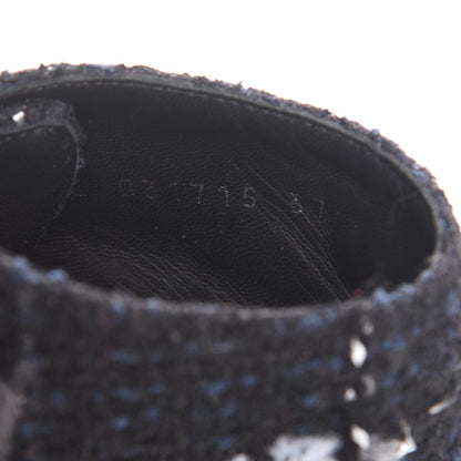 Chanel Suede Tweed High Top Sneakers 37 Black White 7 of 11