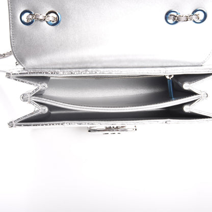 Chanel Metallic Python Beauty Lock Flap Silver 5 of 7