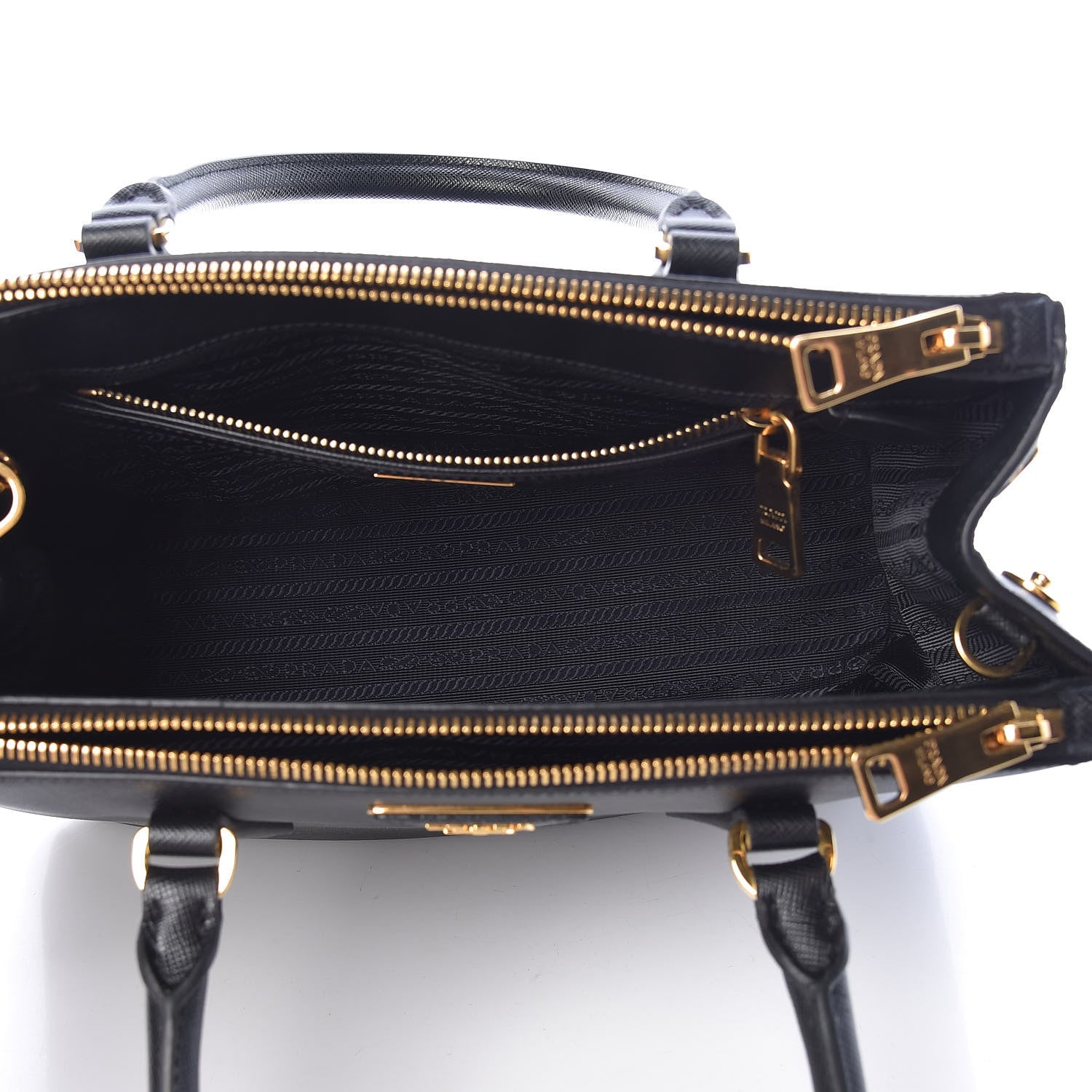 Prada Saffiano Small Galleria Double Zip Tote Black 6 of 12