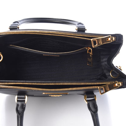 Prada Saffiano Small Galleria Double Zip Tote Black 6 of 12