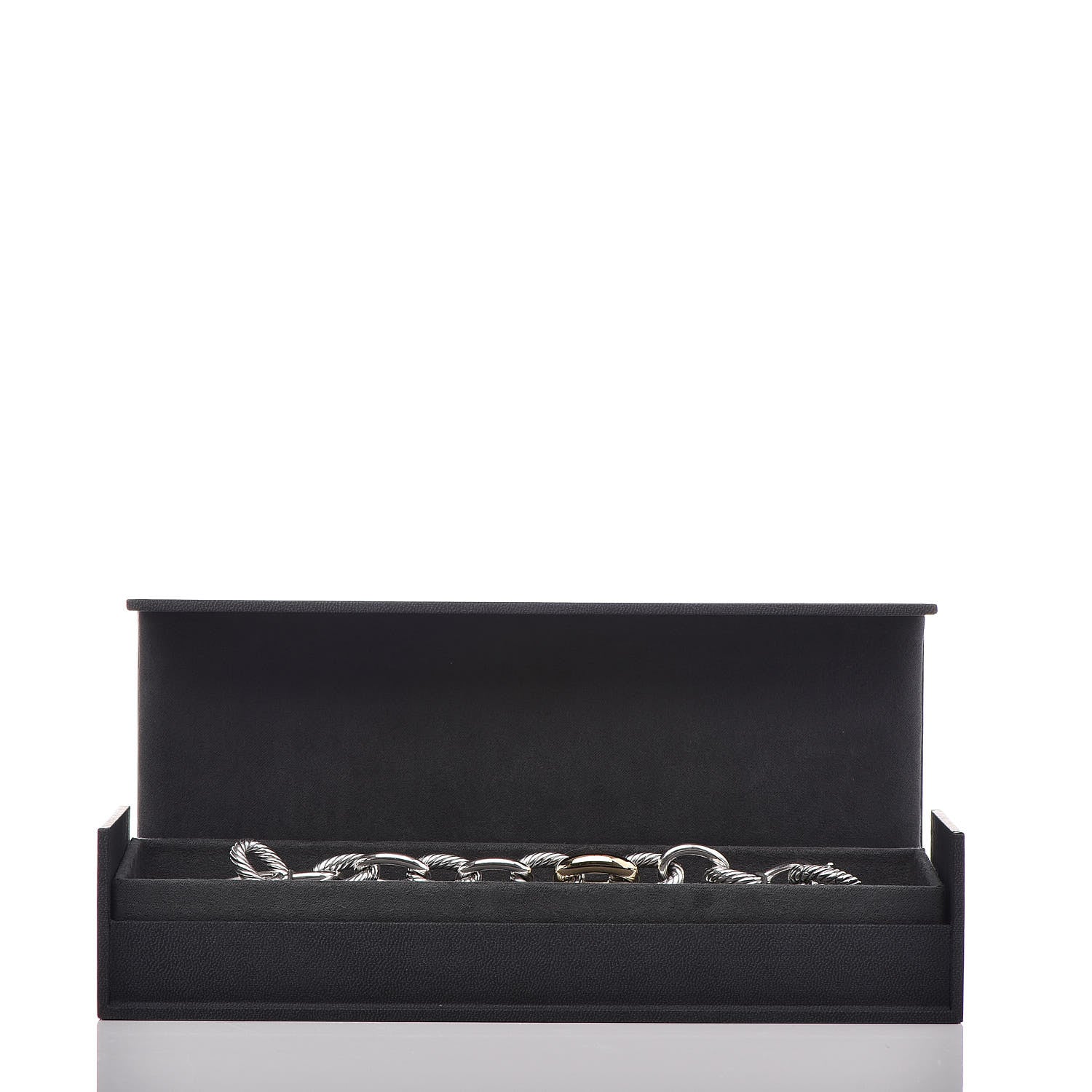 David Yurman Sterling Silver 18K Yellow Gold 19mm Extra Large Oval Link Bracelet 6 of 6