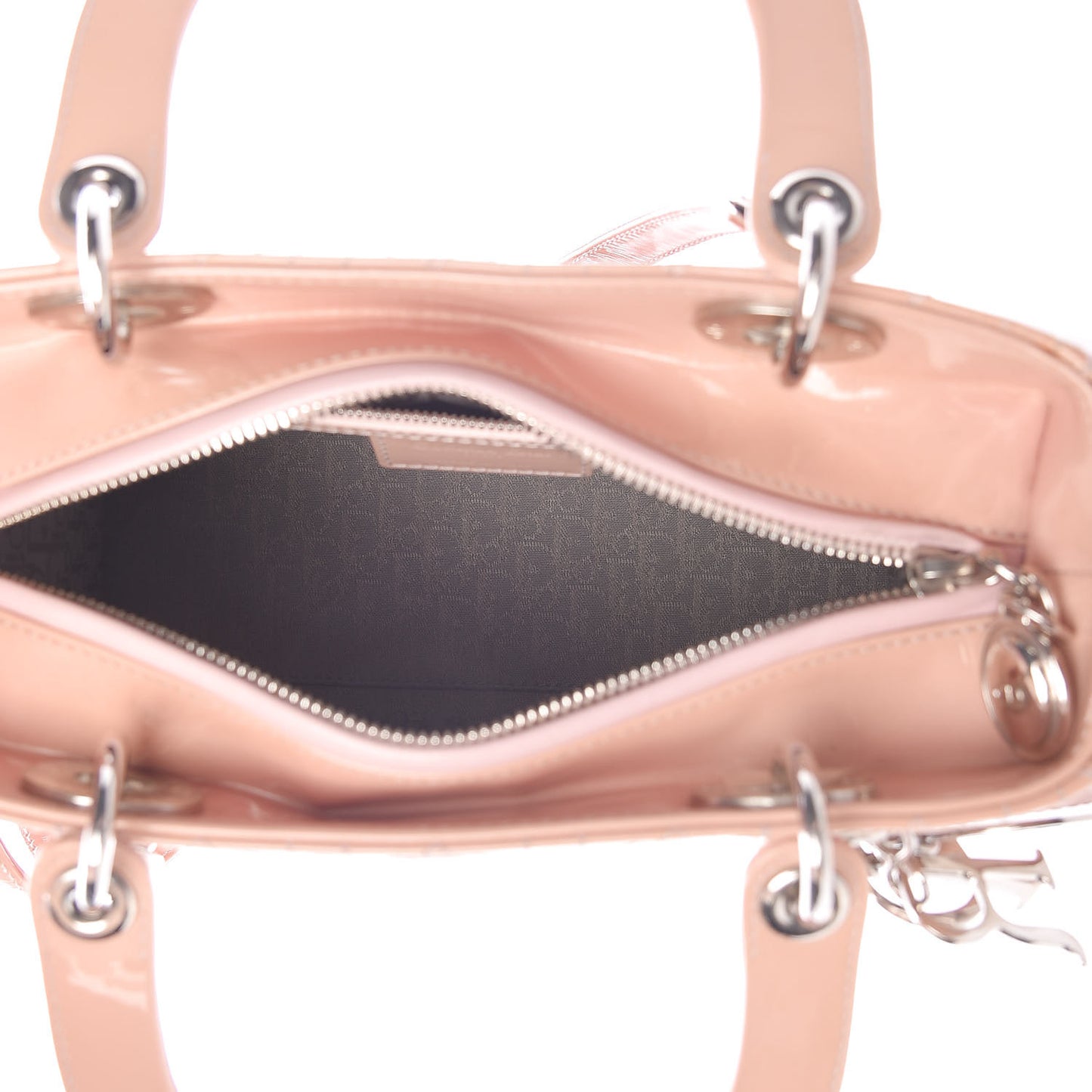 Patent Cannage Medium Lady Dior Beige