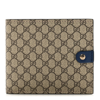 Gucci Monogram GG Supreme Bi-Fold Wallet Blue 1 of 7