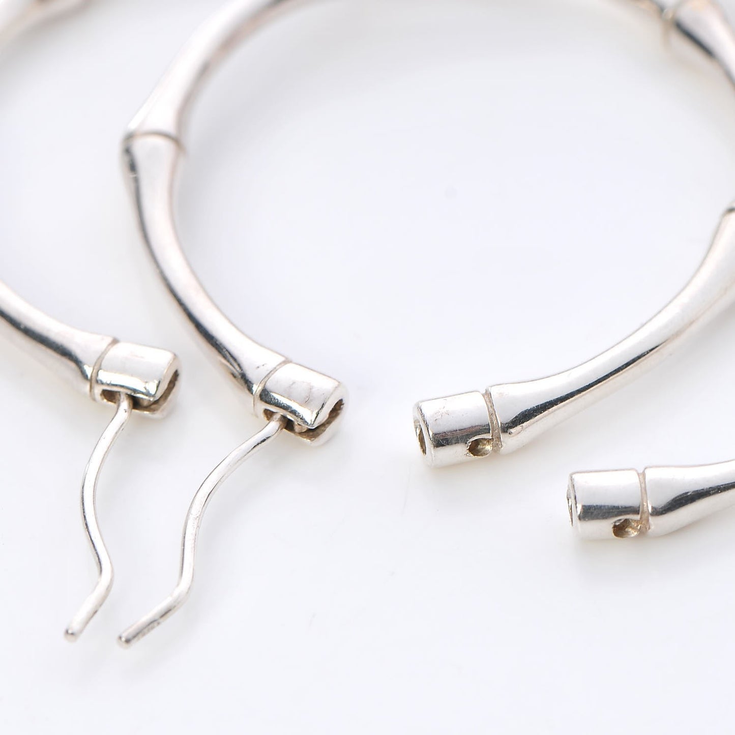 Sterling Silver Bamboo Hoop Earrings