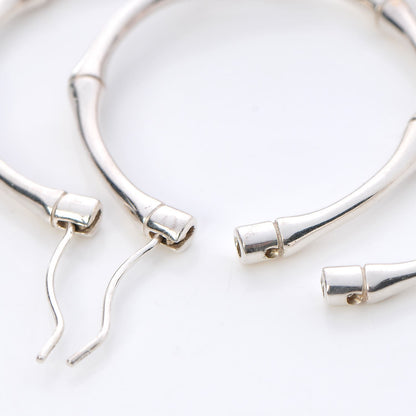 Gucci Sterling Silver Bamboo Hoop Earrings 4 of 9