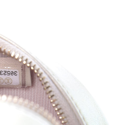 Chanel Iridescent Lambskin Quilted Round Clutch With Chain Ivory 7 of 11