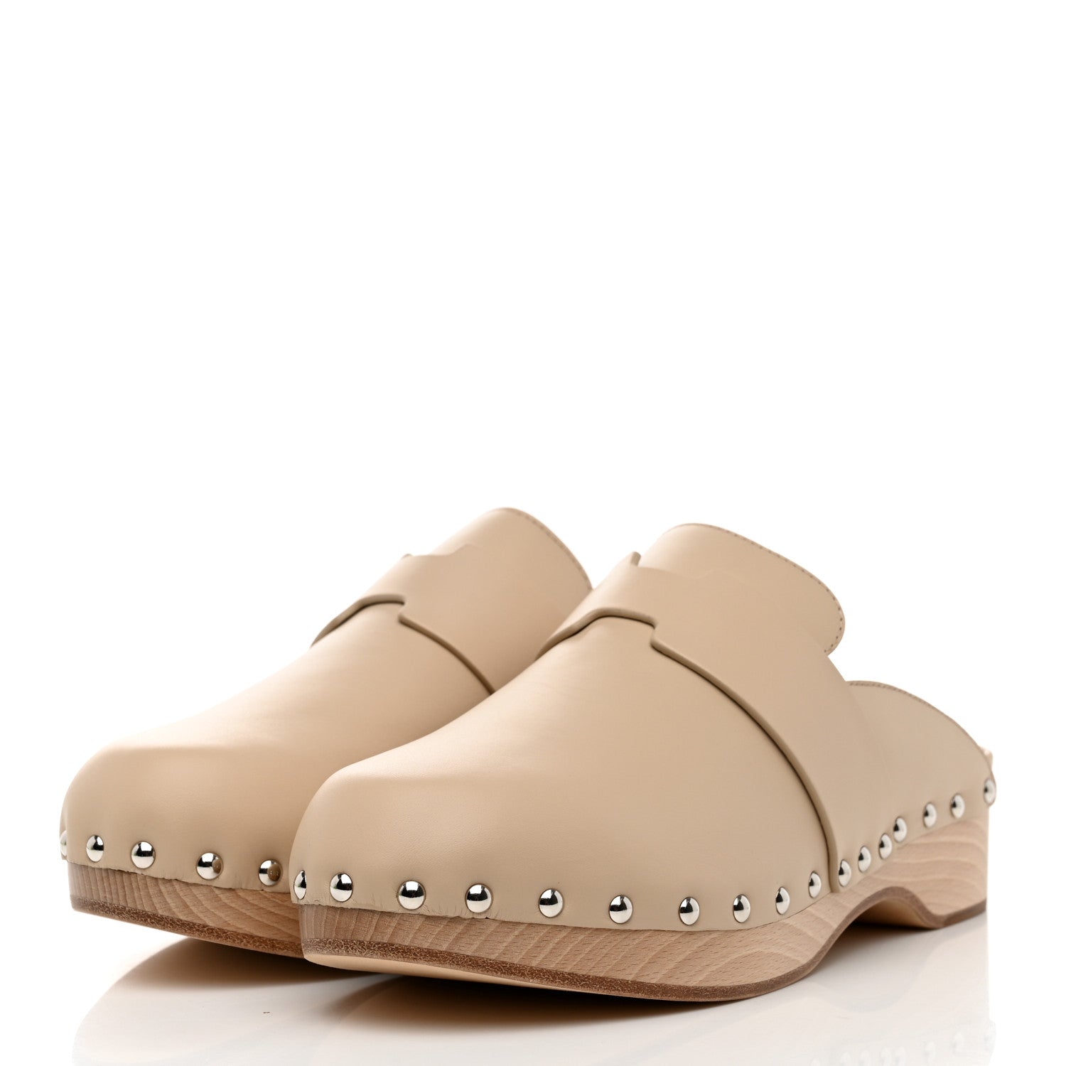 Hermes Calfskin Calya Mules 38 Hetre 3 of 8
